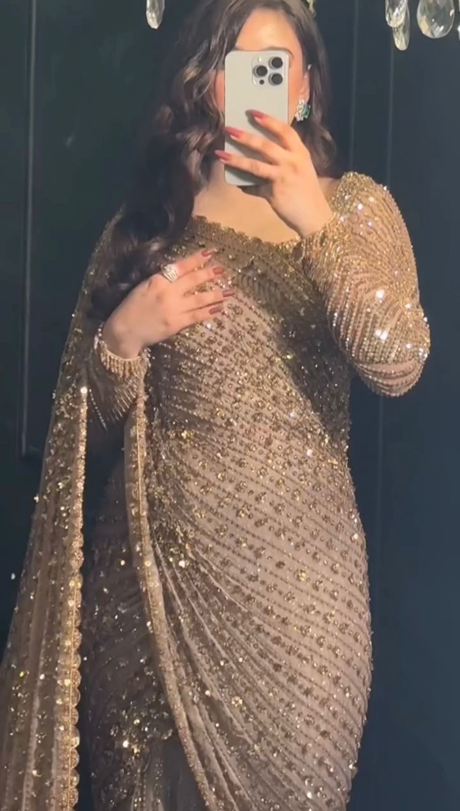 Golden Color Designer Bollywood Style Designer Saree