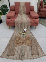 Golden Color Designer Bollywood Style Designer Saree