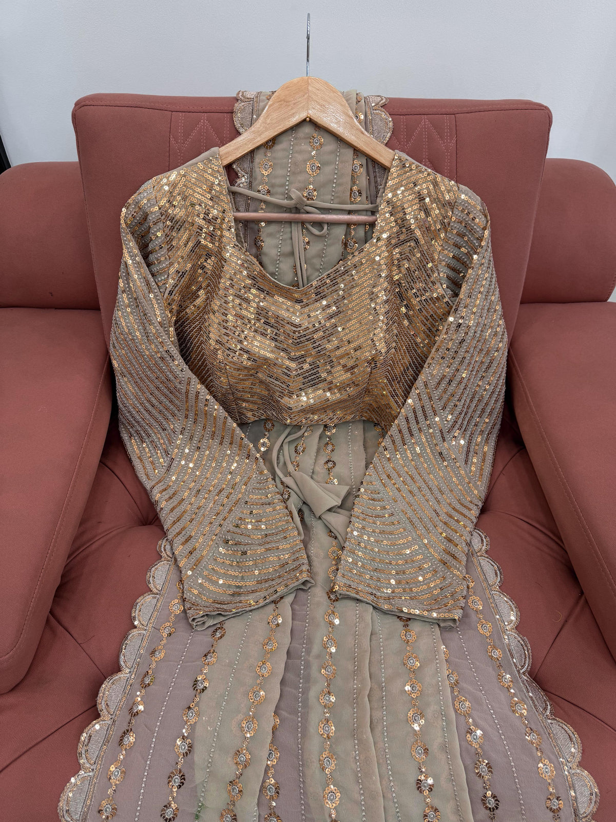 Golden Color Designer Bollywood Style Designer Saree