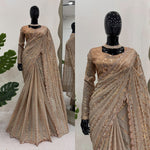 Golden Color Designer Bollywood Style Designer Saree