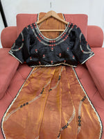 Light Orange Color Party Wear Saree