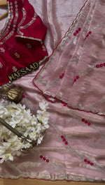 Baby Pink Color Embroidered Silk Designer Saree