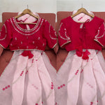 Baby Pink Color Embroidered Silk Designer Saree