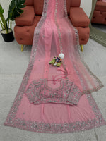 Baby Pink Color Designer Georgette Saree