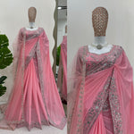 Baby Pink Color Designer Georgette Saree