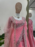 Baby Pink Color Designer Georgette Saree