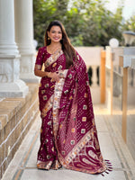 Women Ethnic Woven Design Zari Dola Silk Banarasi Saree