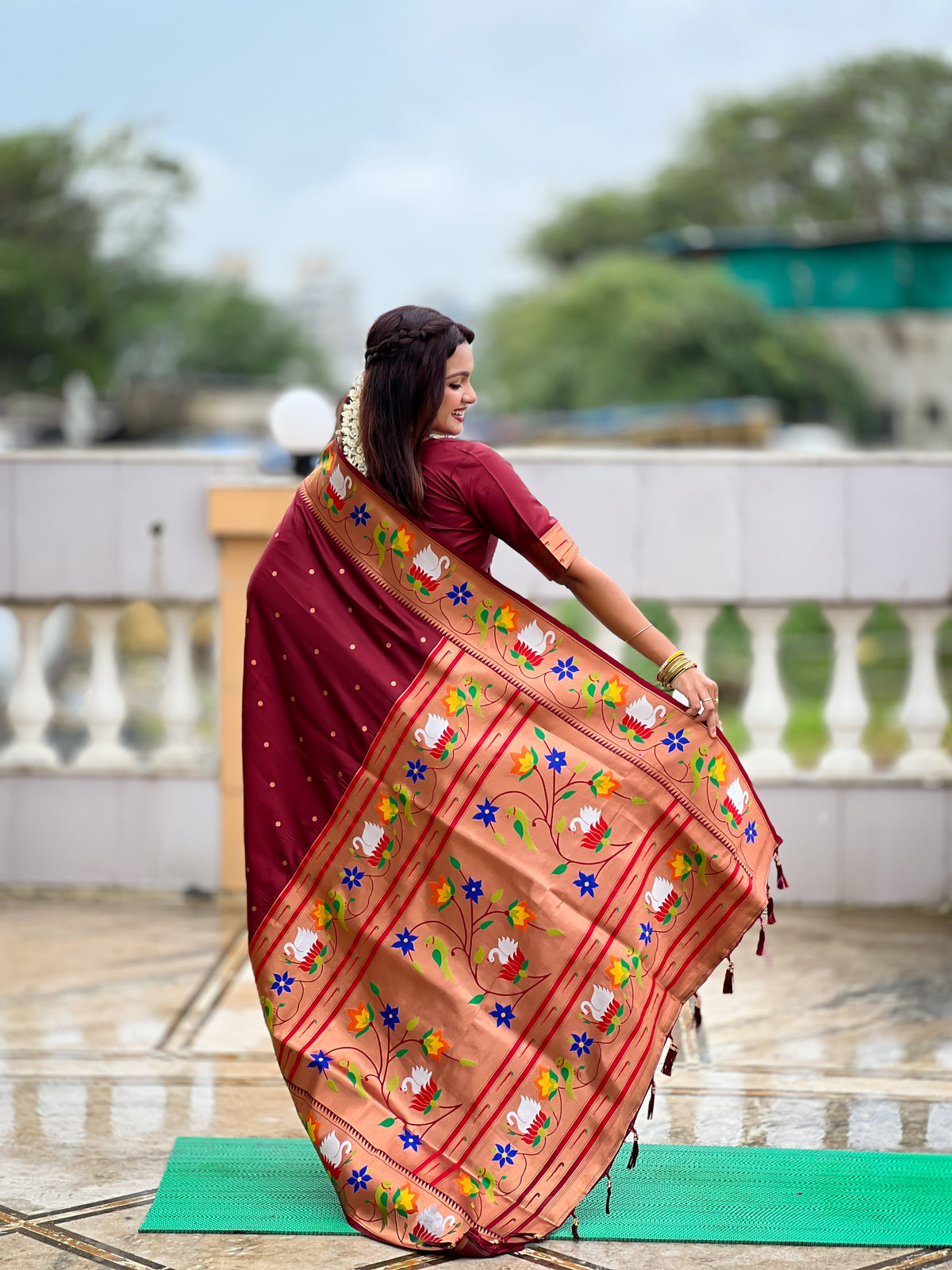 Rajhans Woven Design Silk Blend Paithani Saree