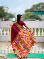 Rajhans Woven Design Silk Blend Paithani Saree