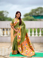 Rajhans Woven Design Silk Blend Paithani Saree