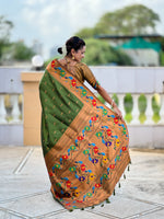 Peacock Woven Design Zari Paithani Saree
