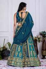Gray With Blue Color Embroidered Designer Lehenga