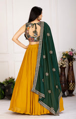 Yellow with green Color Designer Lehenga Choli