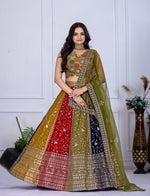 Multi Color Designer Georgette Lehenga Choli