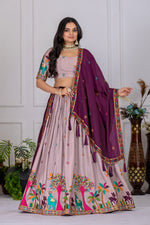 Light Beet Root Color Designer Embroidered Lehenga Choli