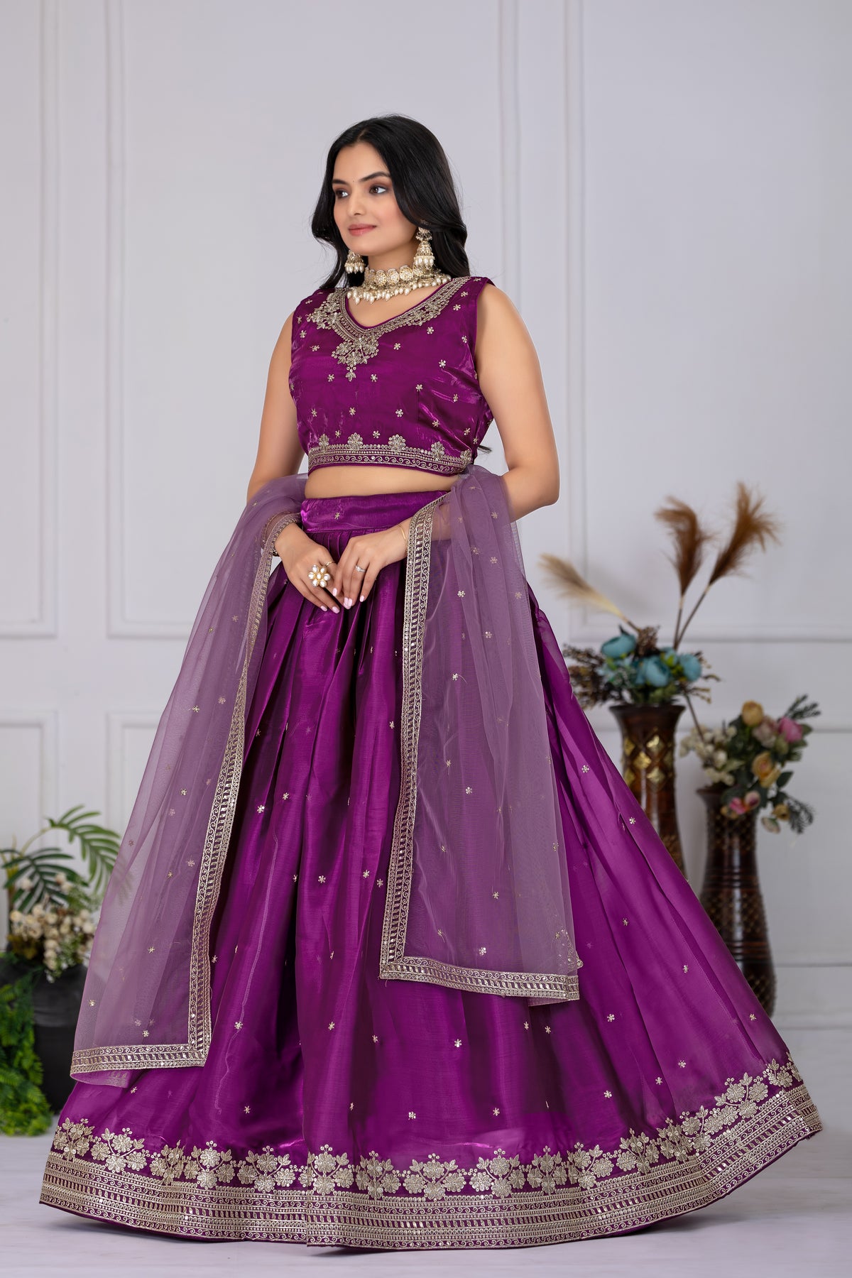 Pink Designer Silk Lehenga Choli