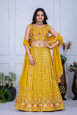 Yellow Color Designer Georgette Lehenga Choli