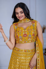 Yellow Color Designer Georgette Lehenga Choli