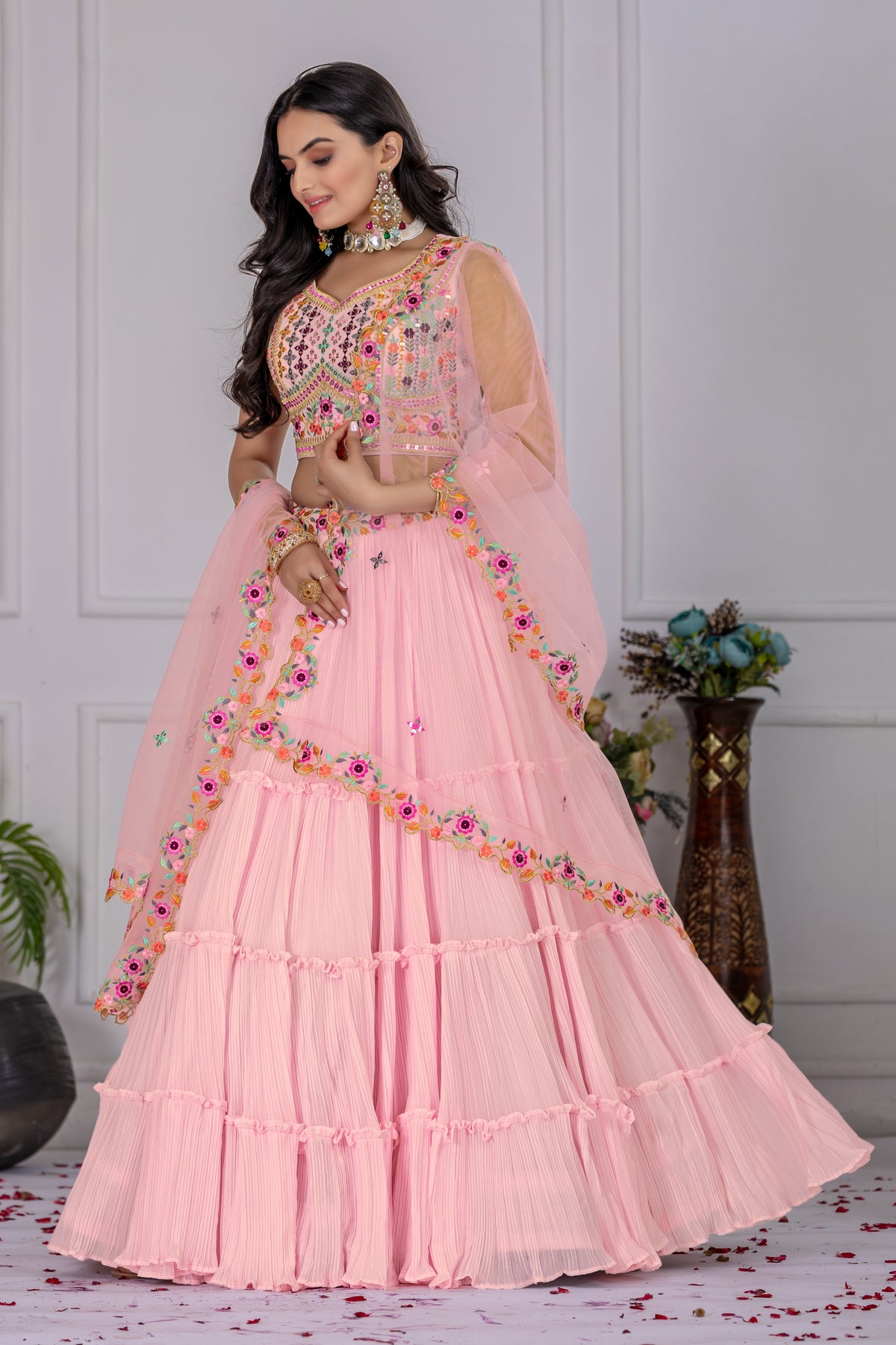 Baby Pink Color Designer Fox Lehenga Choli