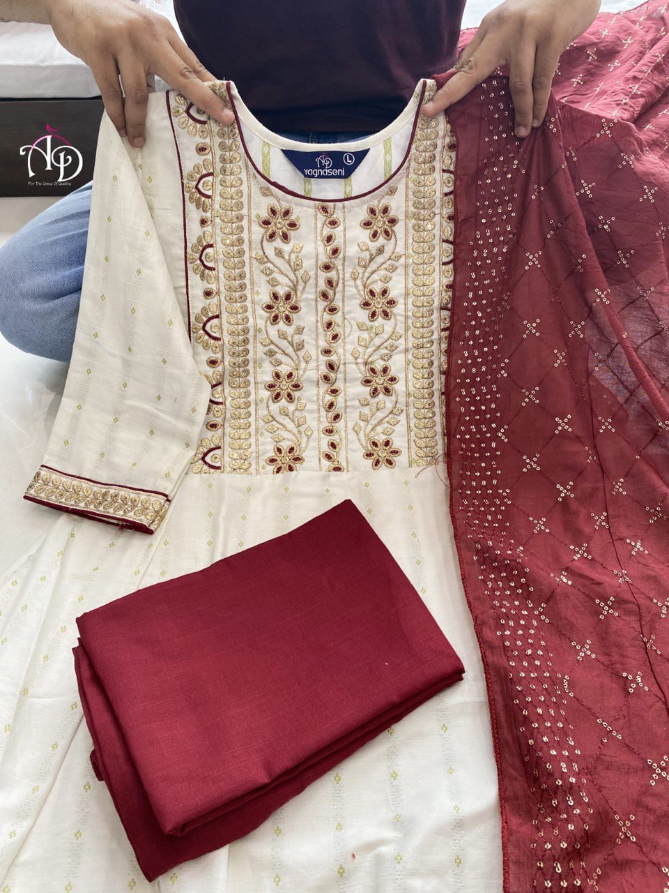 Buy Most beautiful White Color Designer Kurta Set For Summer - Joshindia