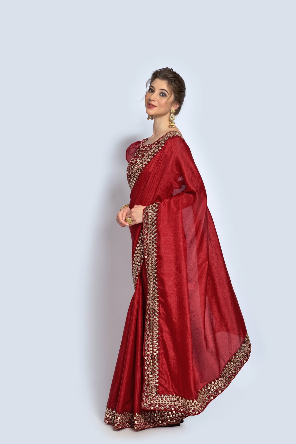 Buy Maroon Sarees Online - Joshindia