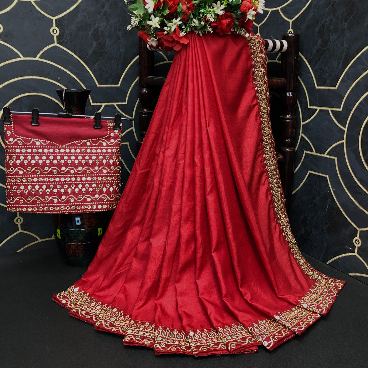 Buy Maroon Sarees Online - Joshindia