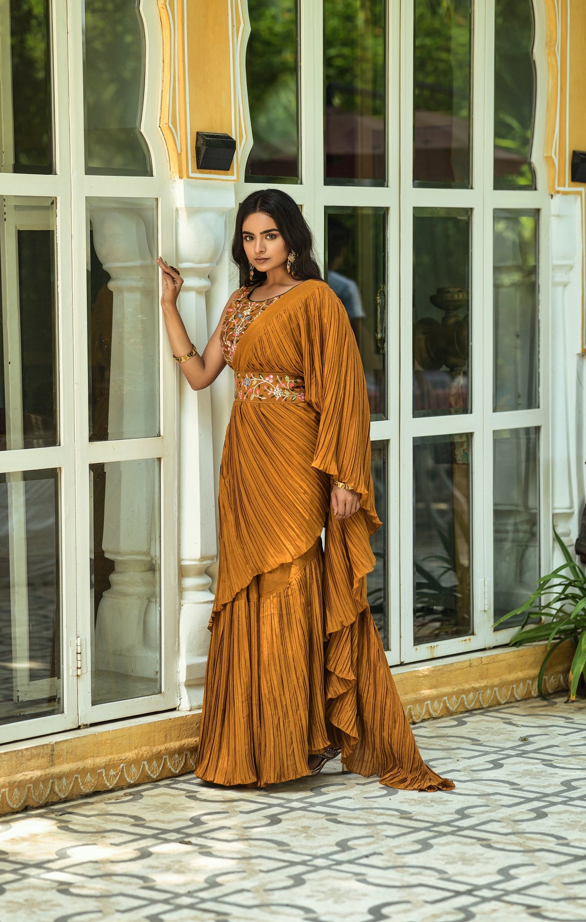Buy Mustard Saree online in India - JOSHINDIA - Joshindia