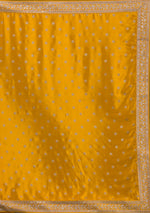 Mustard Thread With Sequence Work Chinon Saree - JOSHINDIA - Joshindia