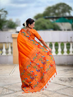 Peacock Woven Design Zari Paithani Saree