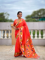 Rajhans Woven Design Silk Blend Paithani Saree