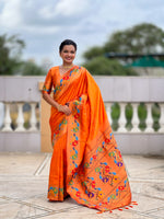 Peacock Woven Design Zari Paithani Saree