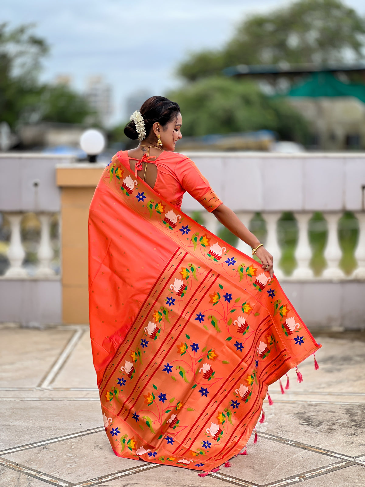 Rajhans Woven Design Silk Blend Paithani Saree