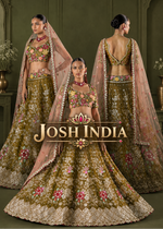 Olive Green Jimmy Choo Flared Lehenga Choli with Dupatta