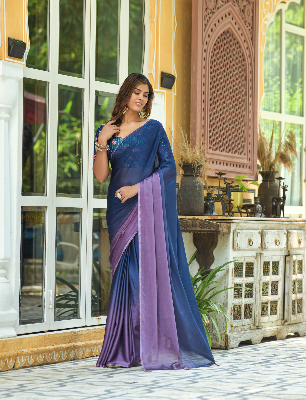 Buy Mysilk Onion Pink Chiffon Embroidered Fashion Saree - Joshindia