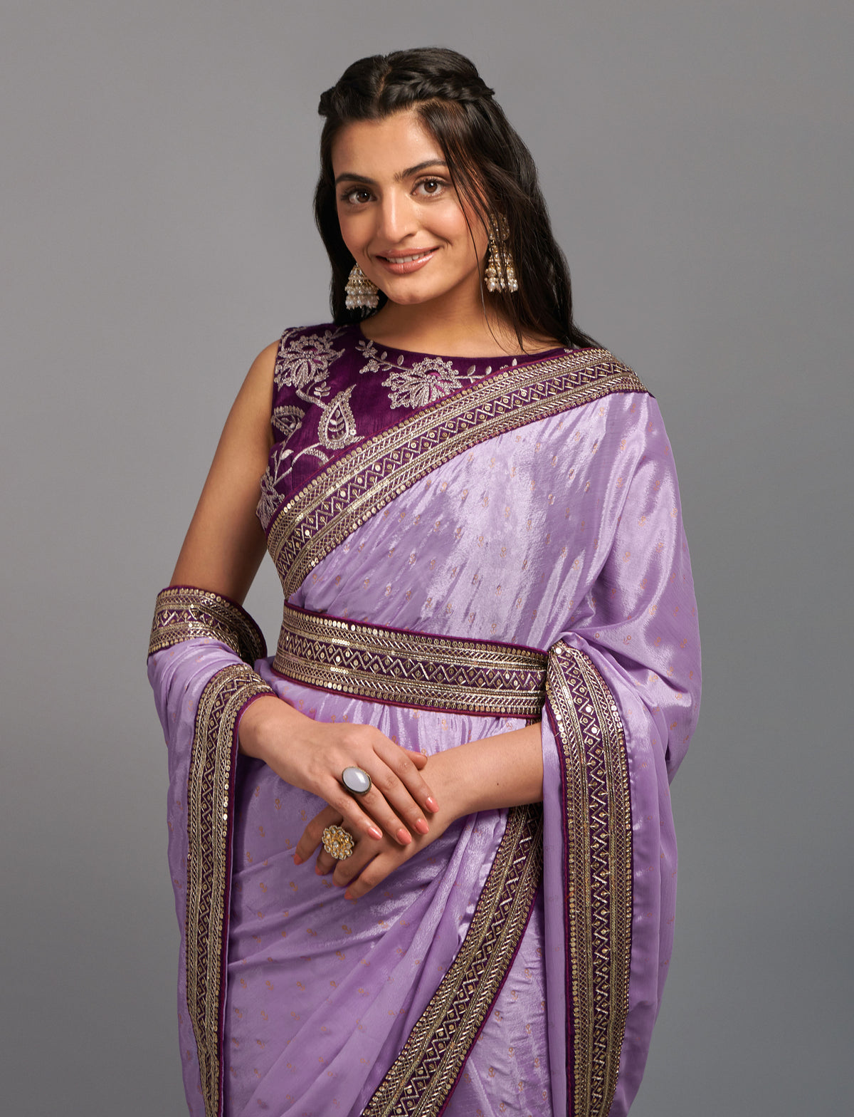 Buy Onion Pink Saree Online In India - JOSHINDIA - Joshindia