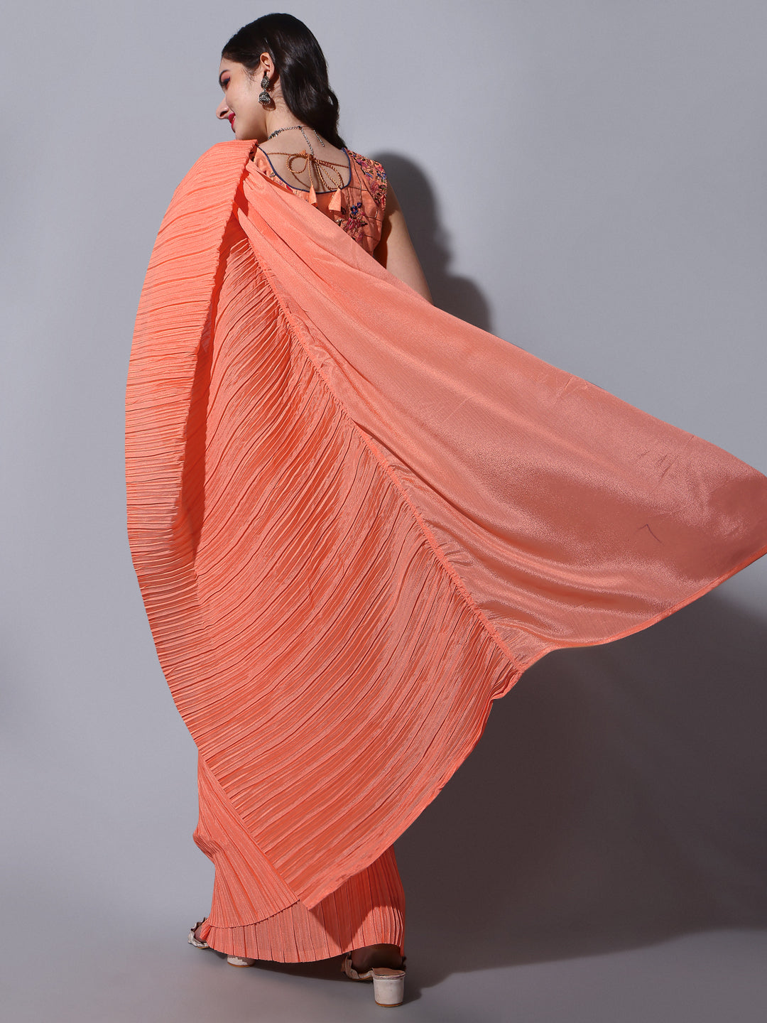 Buy Trendy Orange Saree Online in India - JOSHINDIA - Joshindia