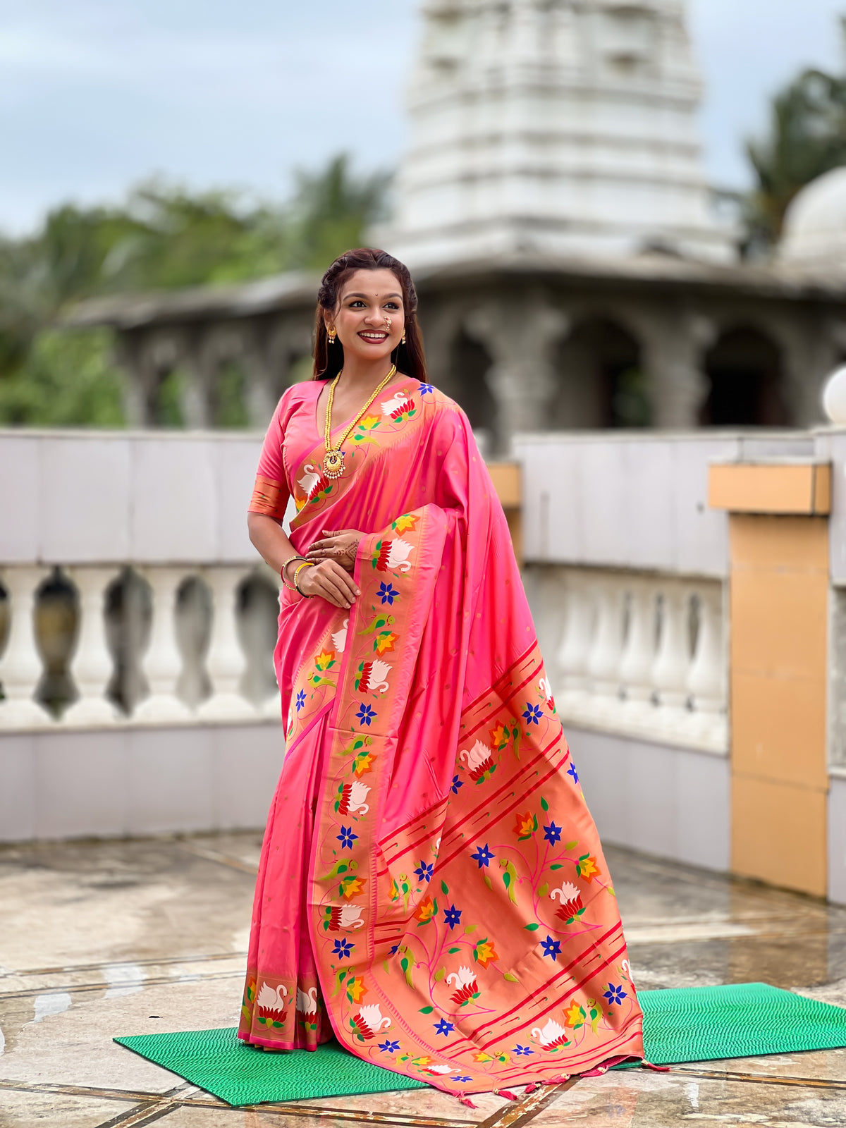Rajhans Woven Design Silk Blend Paithani Saree