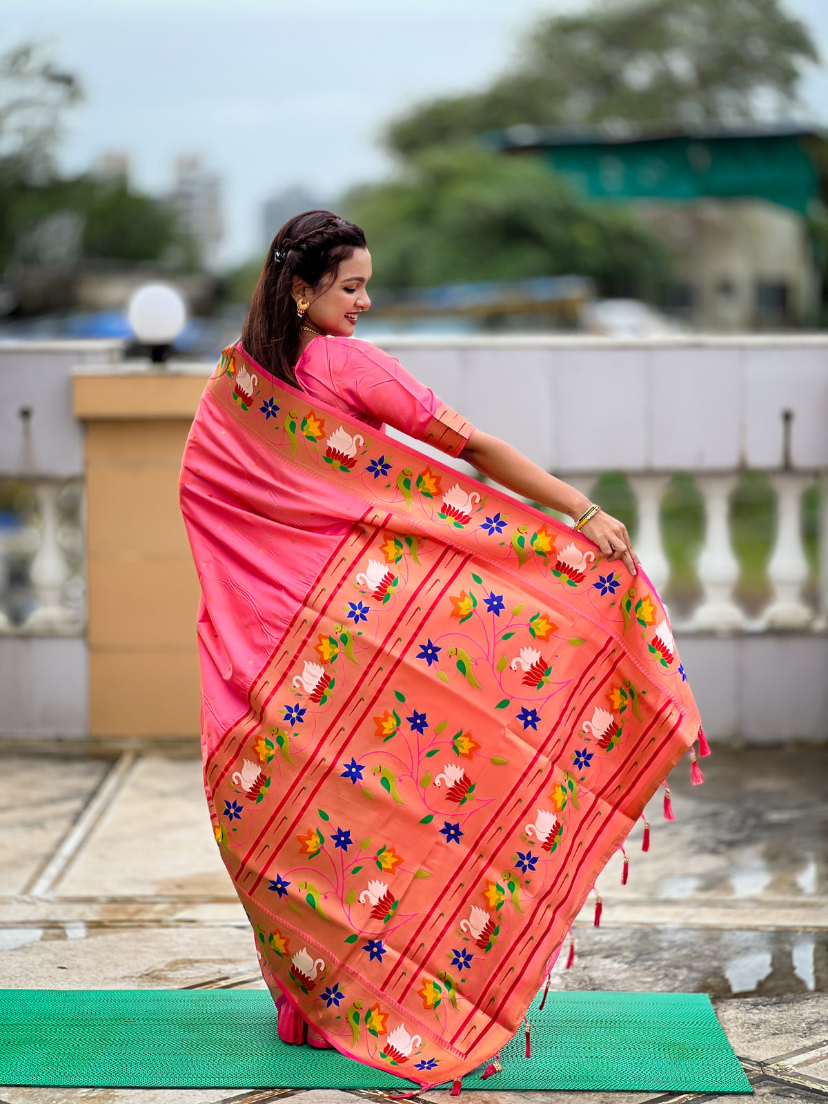 Rajhans Woven Design Silk Blend Paithani Saree