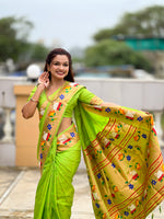 Rajhans Woven Design Silk Blend Paithani Saree