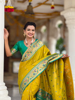 Woven Design Silk Blend Paithani Saree