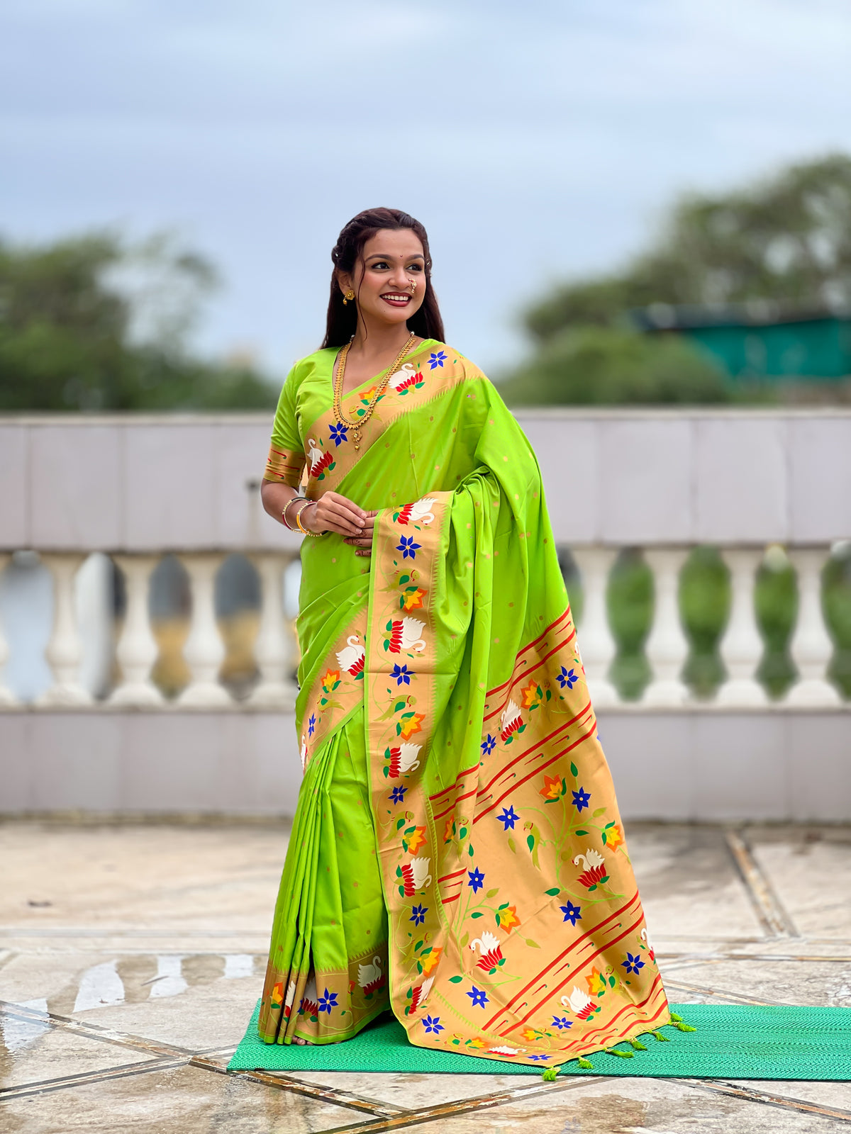 Rajhans Woven Design Silk Blend Paithani Saree