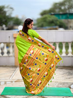 Rajhans Woven Design Silk Blend Paithani Saree