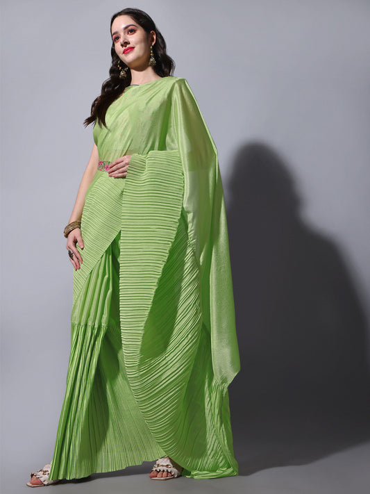 Buy Pista Green Saree Online In India - JOSHINDIA