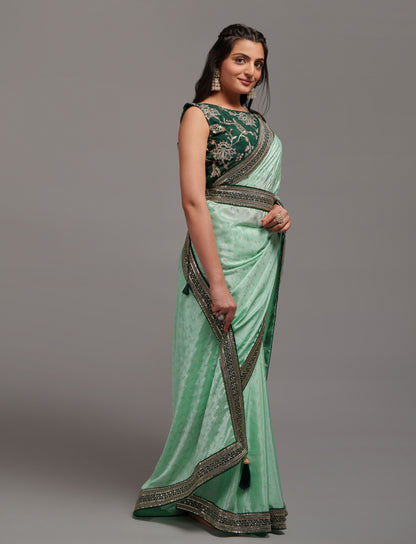 Buy Pista Green Sarees Online In India At Best Price Offers - JOSHINDIA