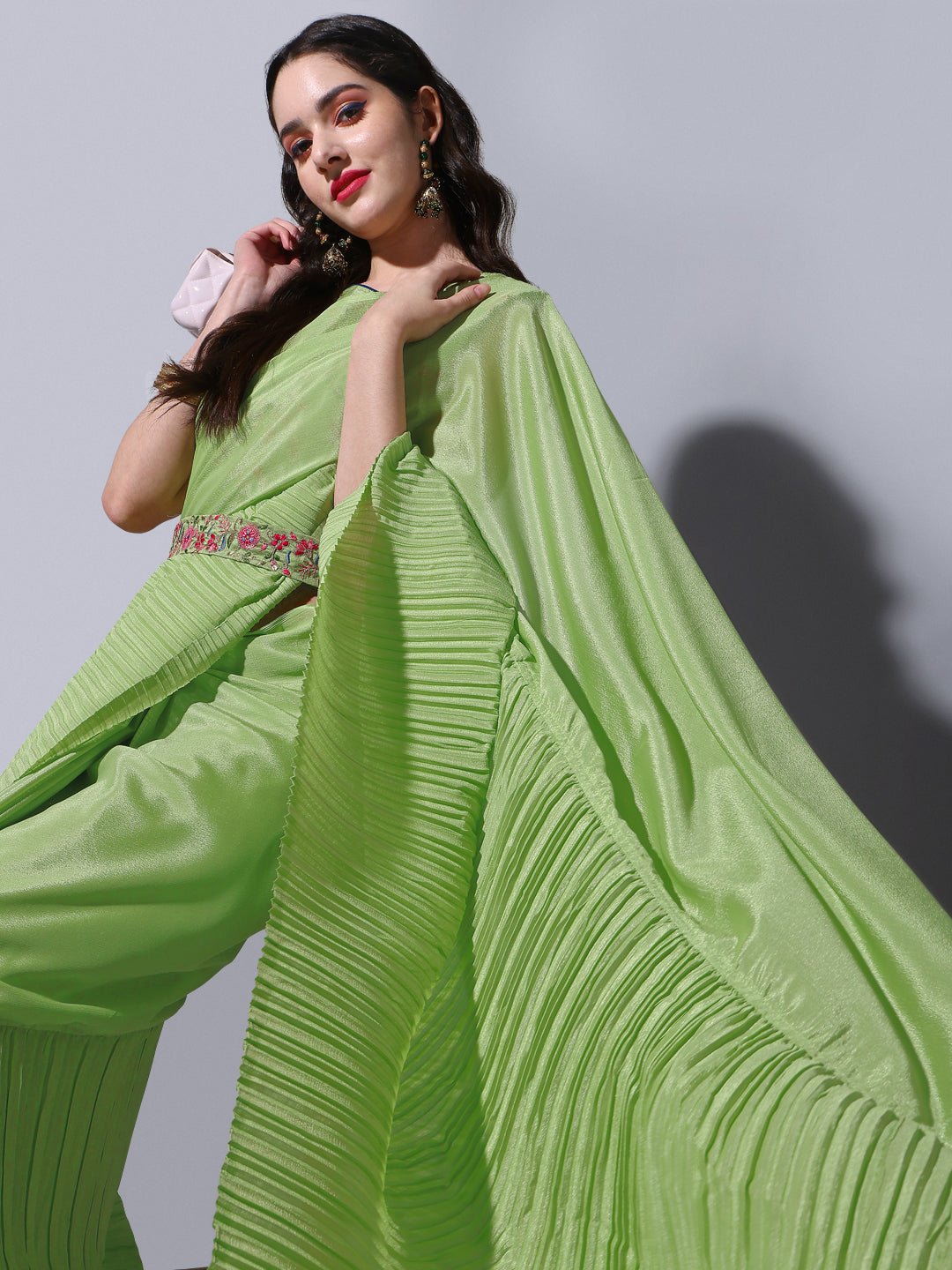Buy Pista Green Saree Online In India - JOSHINDIA - Joshindia