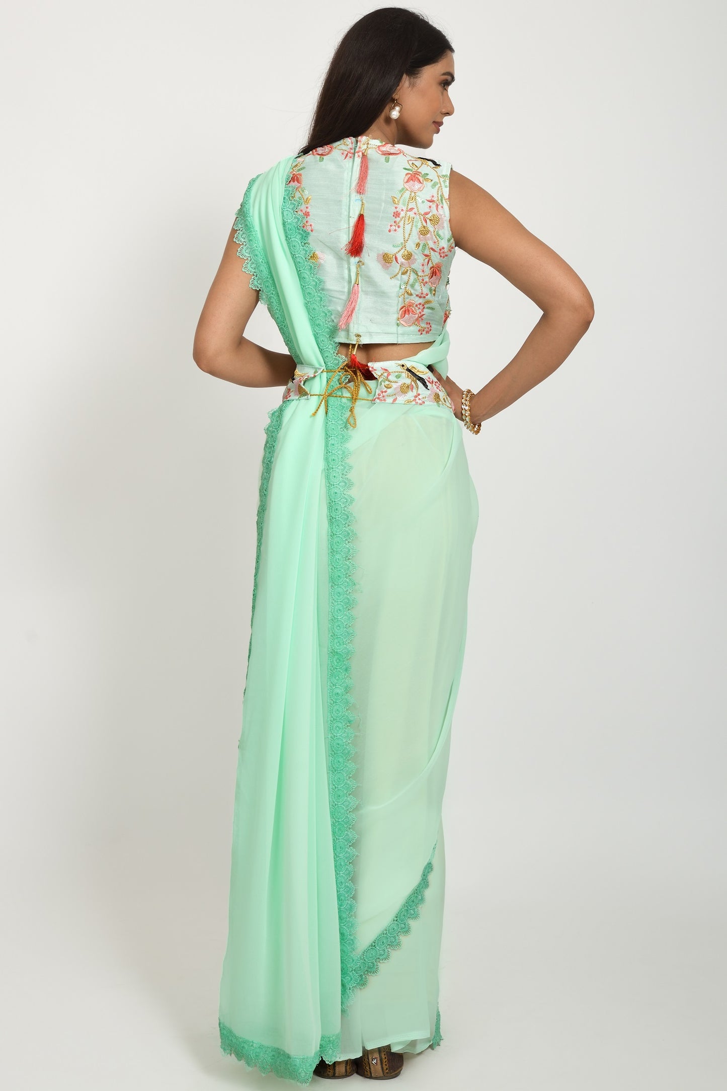 Buy Pista Green Sarees Online In India At Best Price Offers