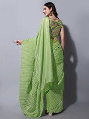 Buy Pista Green Saree Online In India - JOSHINDIA - Joshindia