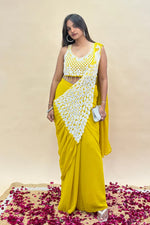 Yellow Color Designer Ready To Wear Saree