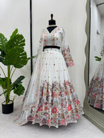 White Color Designer Embroidery Lehenga Choli