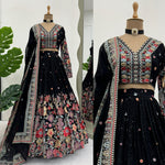 Black Color Georgette Designer Lehenga Choli